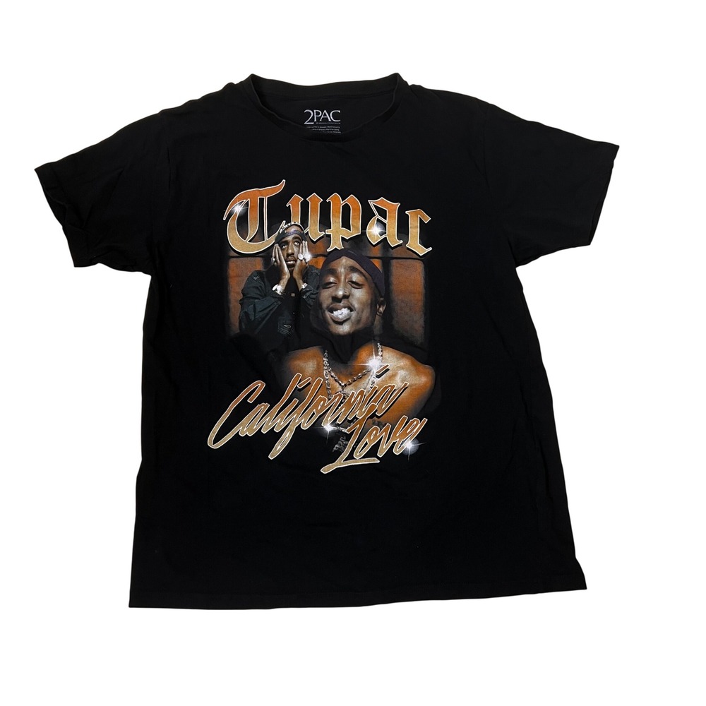 Tupac Shakur California Love Graphic T-Shirt Men's Large Black Bravado Rap Tee